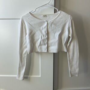 John Galt Women's White Cropped Sweater